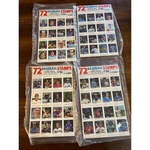 1983 Fleer Baseball Stamp Complete Set Of 4 Sheets With 288 Stamps-Fact-Sealed